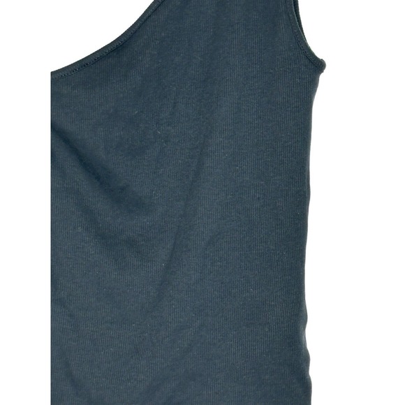 NWOT Madewell Women Brightside Rib One Shoulder Tank Top XXS Black Supima Cotton - Picture 3 of 7